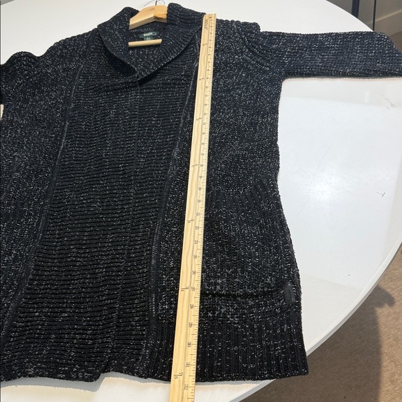 Roots Black with white Cardigan Sweater Size Small - Picture 5 of 6